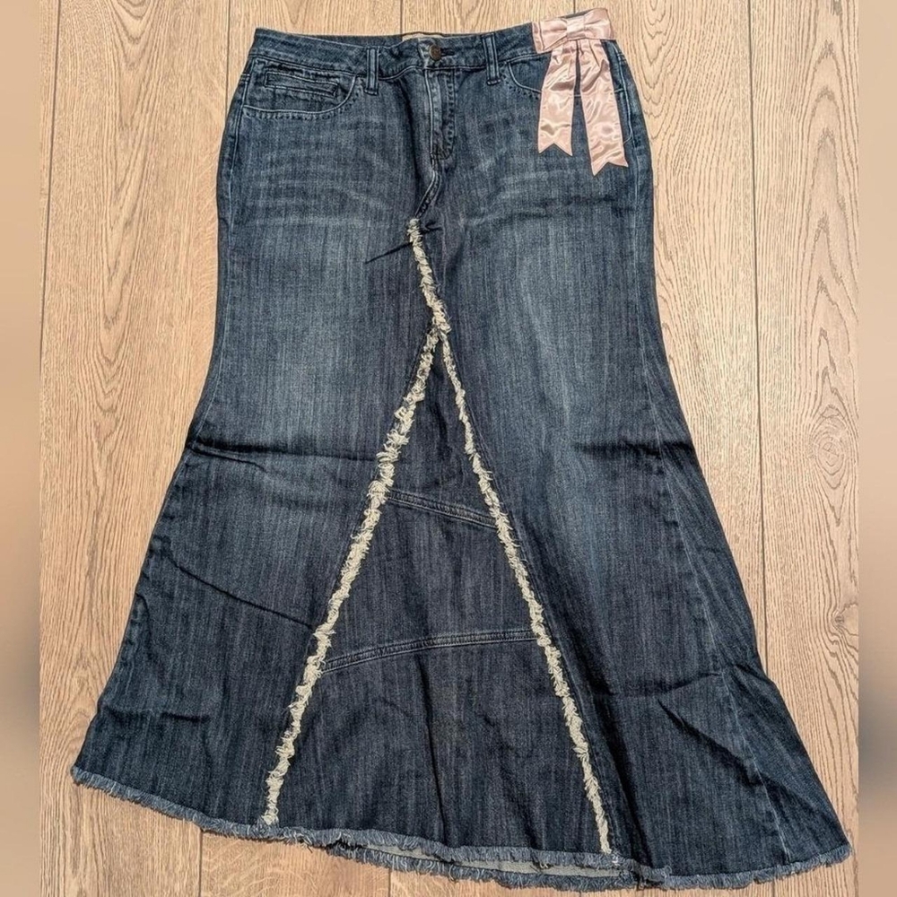 Candie's Dark Blue Flare Jeans with Pink Accent